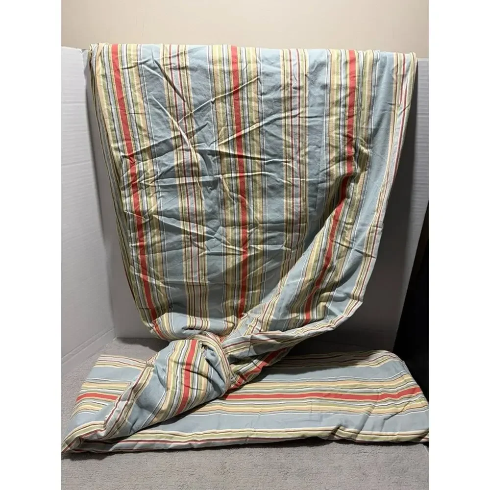 Pottery Barn Duvet Cover King Doyle Stripe Organic (Flaw) 4 Pillow Cover Shams